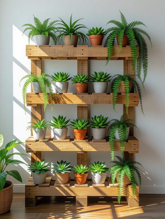 rustic pallet plant display