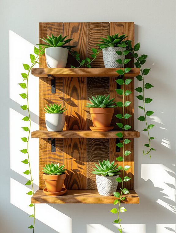 rustic reclaimed wood display