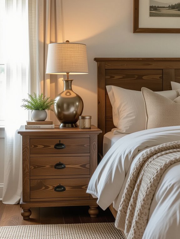 rustic wood metallic accents