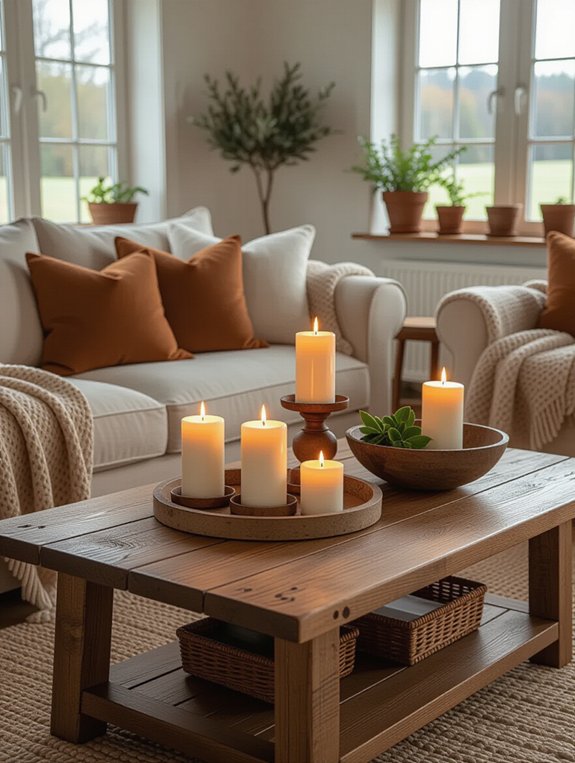 rustic wooden coffee table