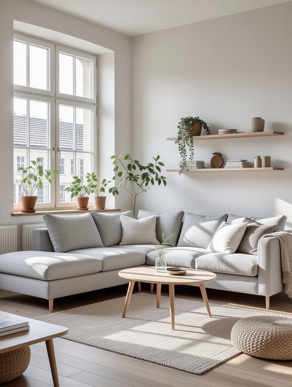 scandinavian gray sectional decor