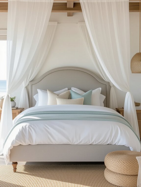 serene coastal bedroom centerpiece