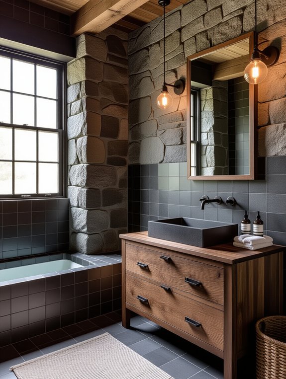 serene gray stone retreat