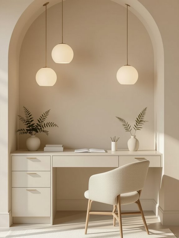 serene neutral tones workspace