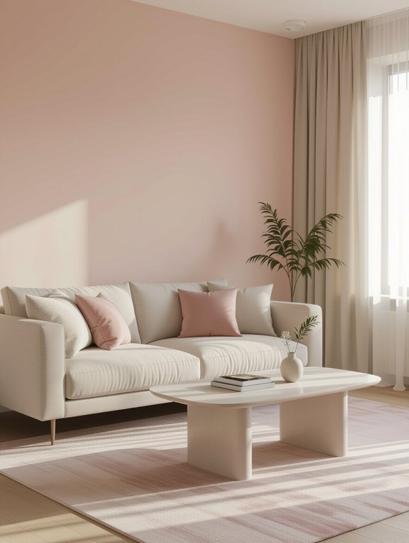 serene pink and beige d cor
