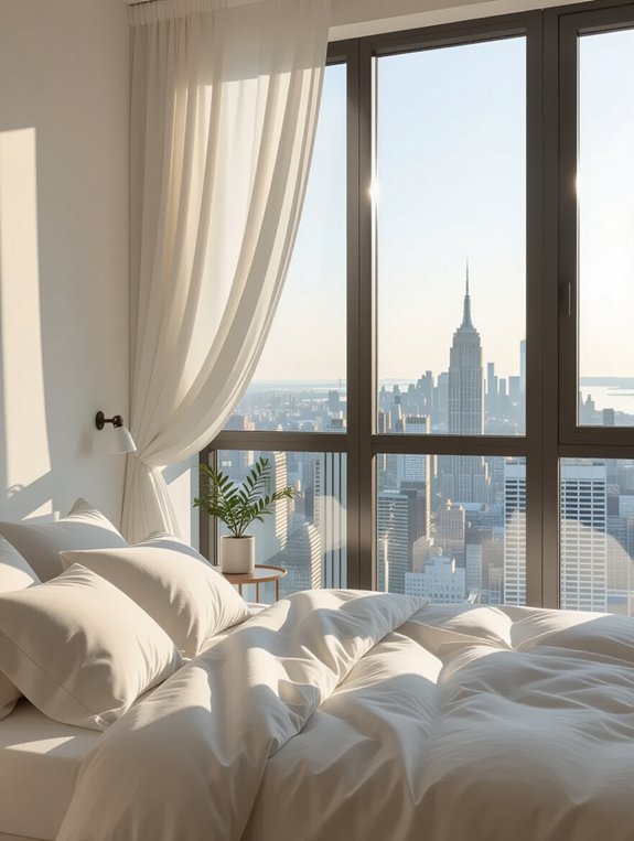 sheer curtains enhance brightness