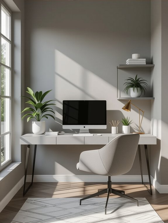 sleek gray minimalist workspace