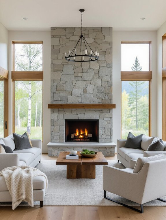 sleek lines natural stone