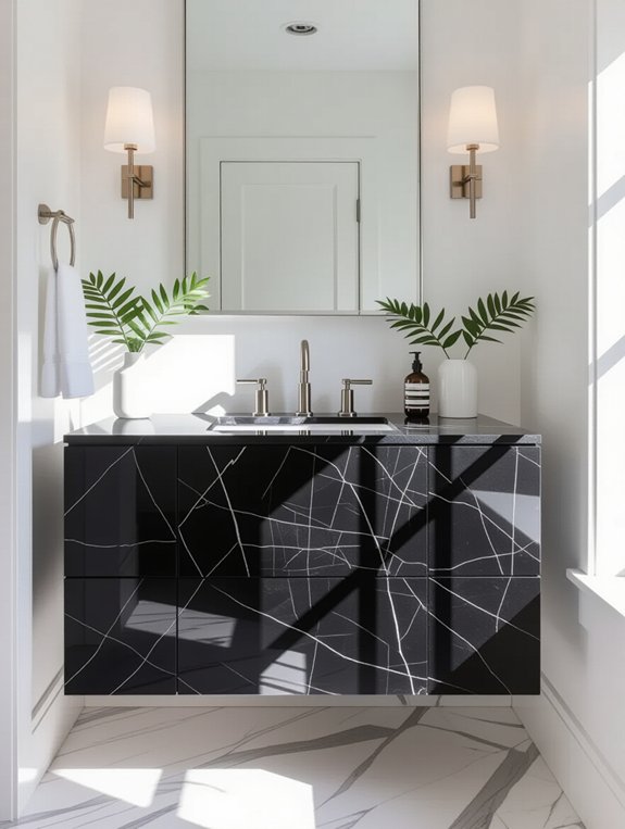 sleek marble vanity elegance