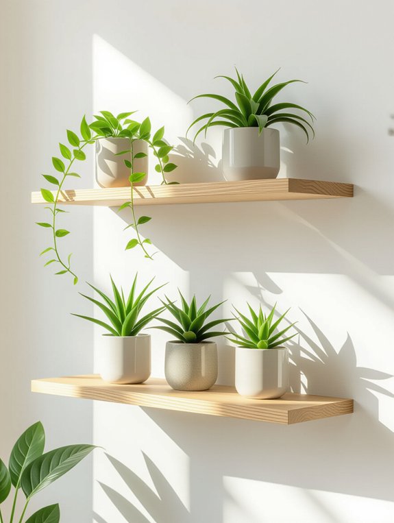 sleek minimalist floating shelves
