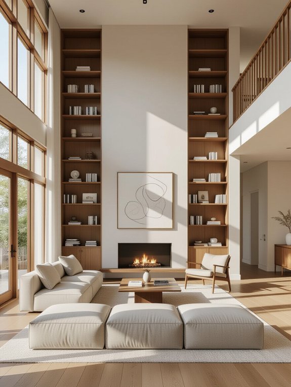sleek minimalist living room