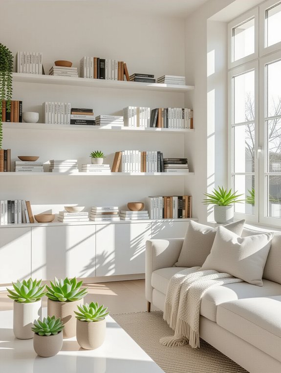 sleek shelves and succulents