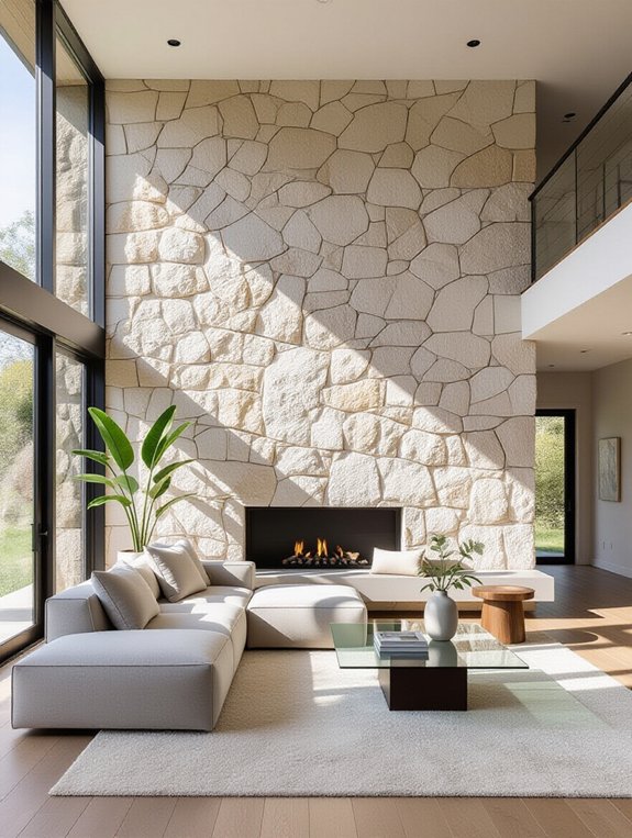 sleek stone wall elegance