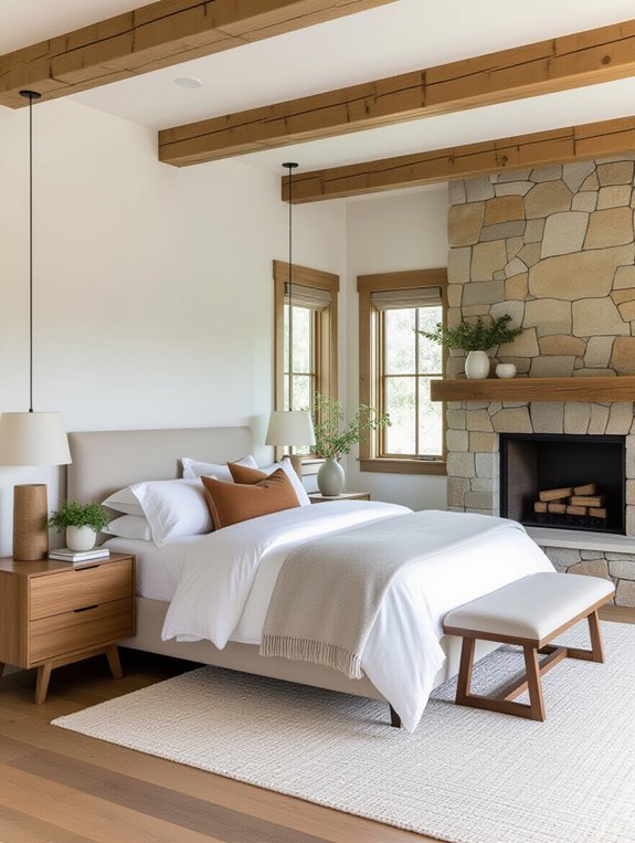 sleek wooden nightstands modernize retreats