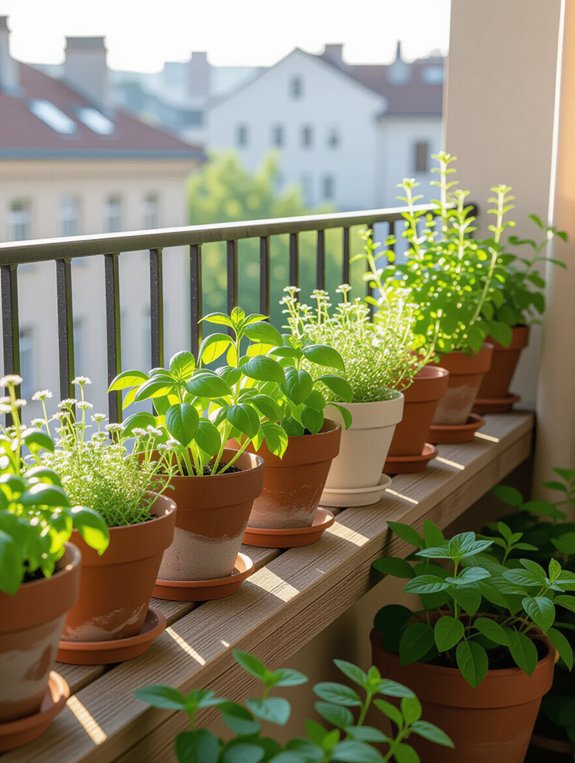 small pots herb garden