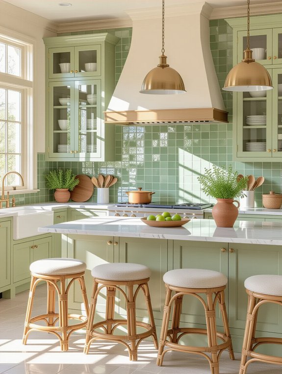 soft pistachio kitchen ambiance