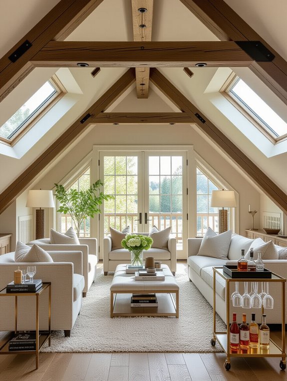 sophisticated attic lounge design