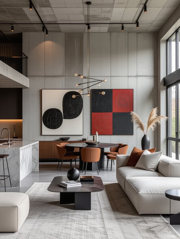 sophisticated concrete living room
