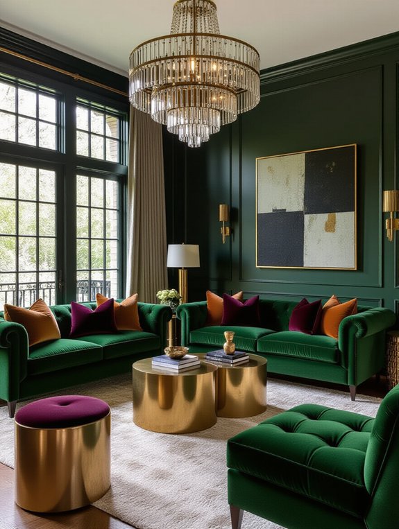 sophisticated glamorous metallic accents