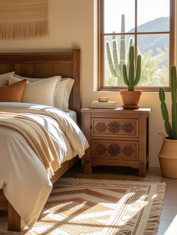 southwestern inspired wooden nightstands