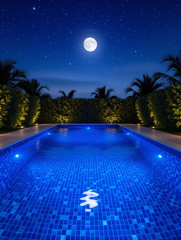 starry night illuminated pool