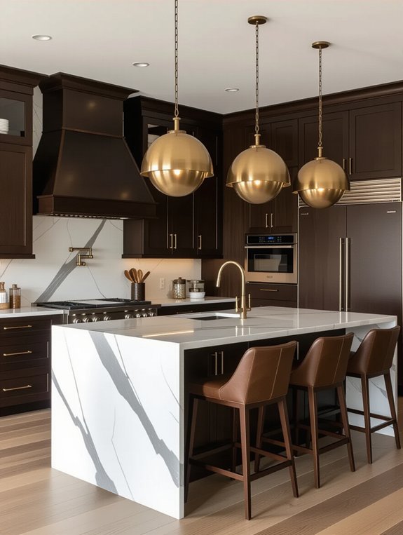 statement lighting enhances kitchens