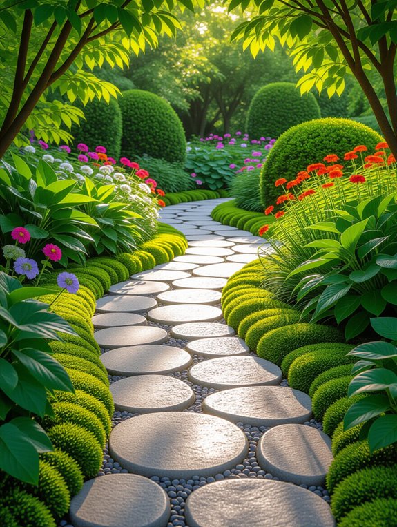 stone garden border edging