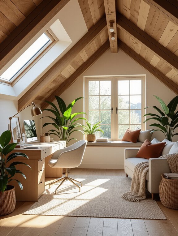 stylish attic home office