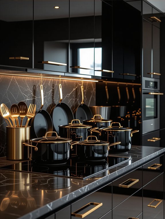 stylish black gold cookware
