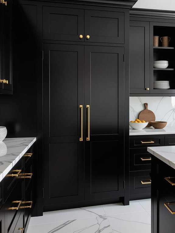 stylish black pantry doors