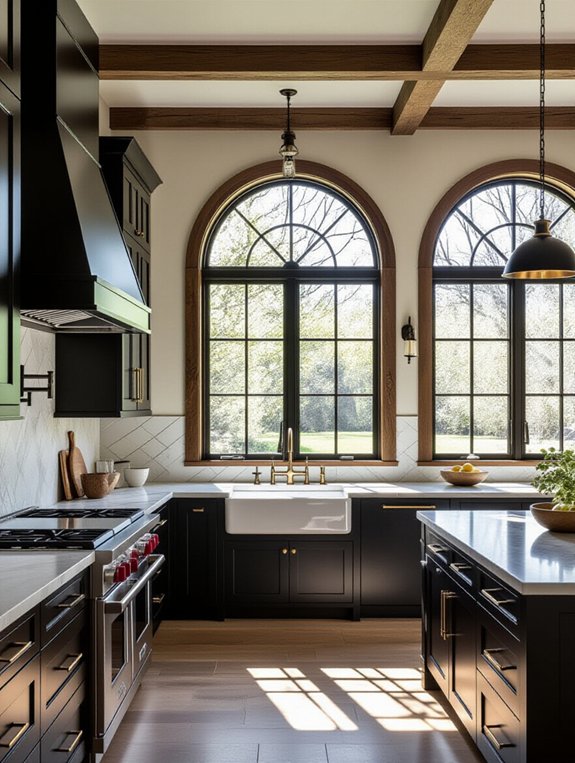 stylish black wood kitchen