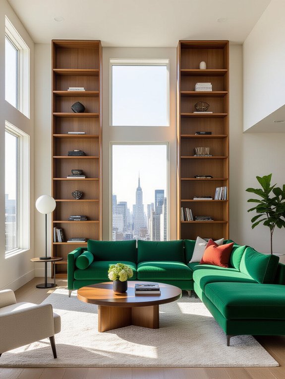 stylish bookshelves and furniture