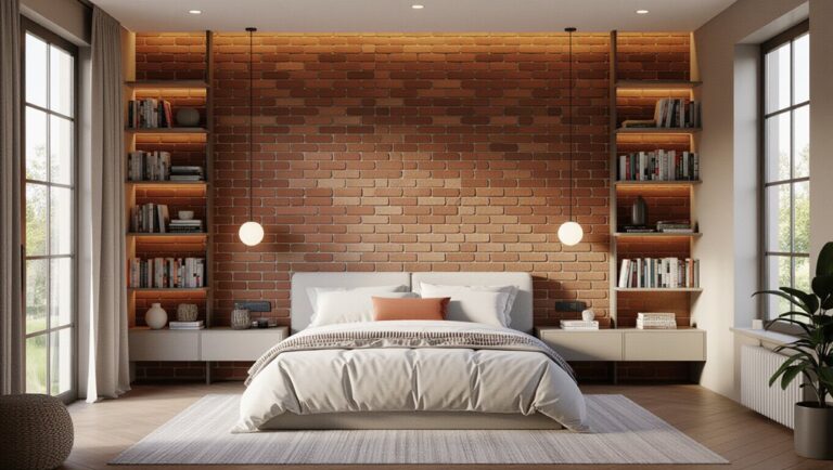 stylish brick wall bedrooms