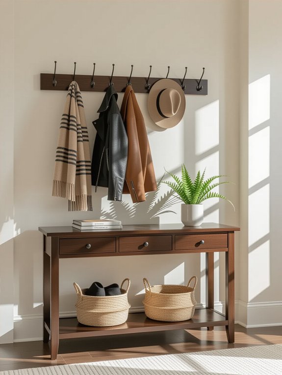 stylish corner coat storage