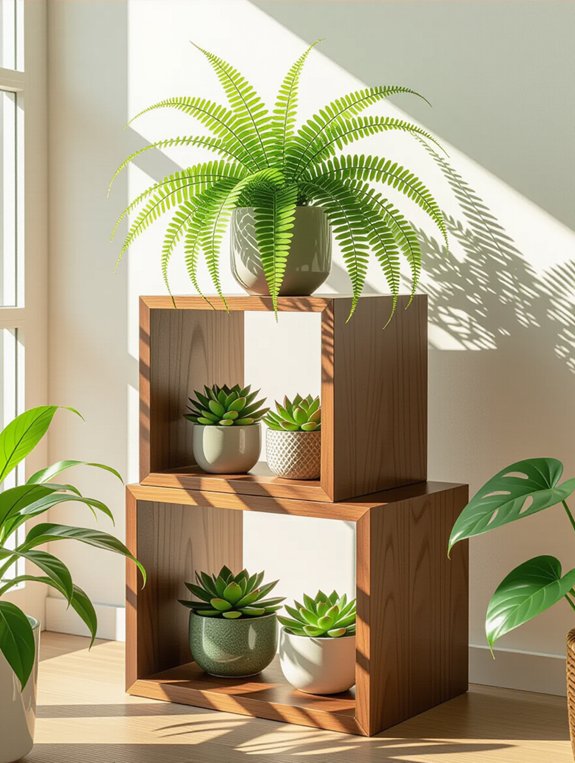 stylish cube plant display