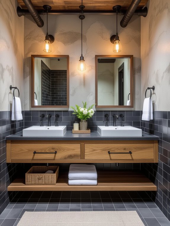 stylish dual sink bathroom design