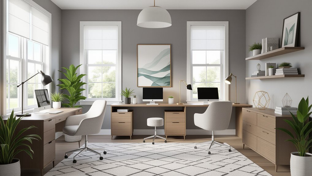 stylish gray wall offices