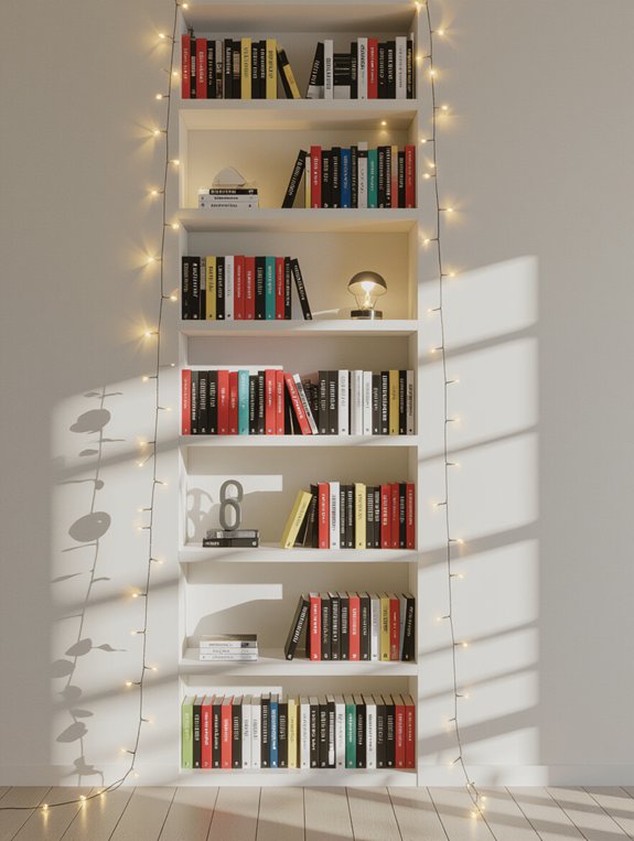 stylish illuminated bookshelf design