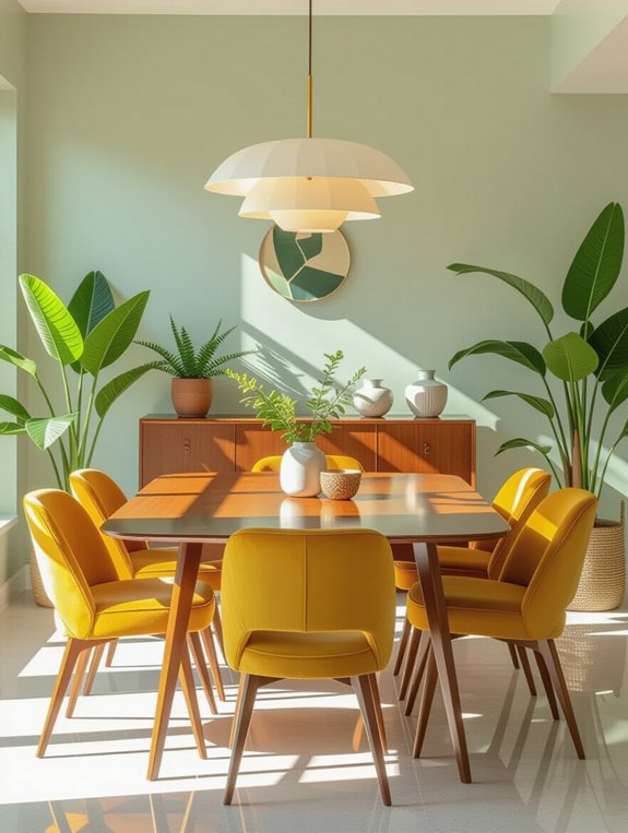 stylish mid century modern dining