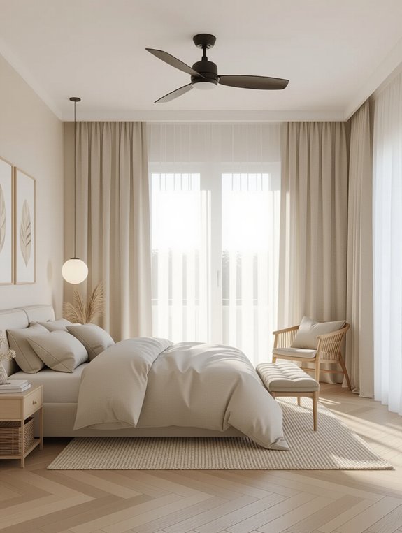 stylish open concept bedroom