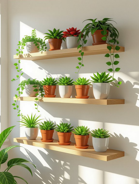 stylish space saving plant display