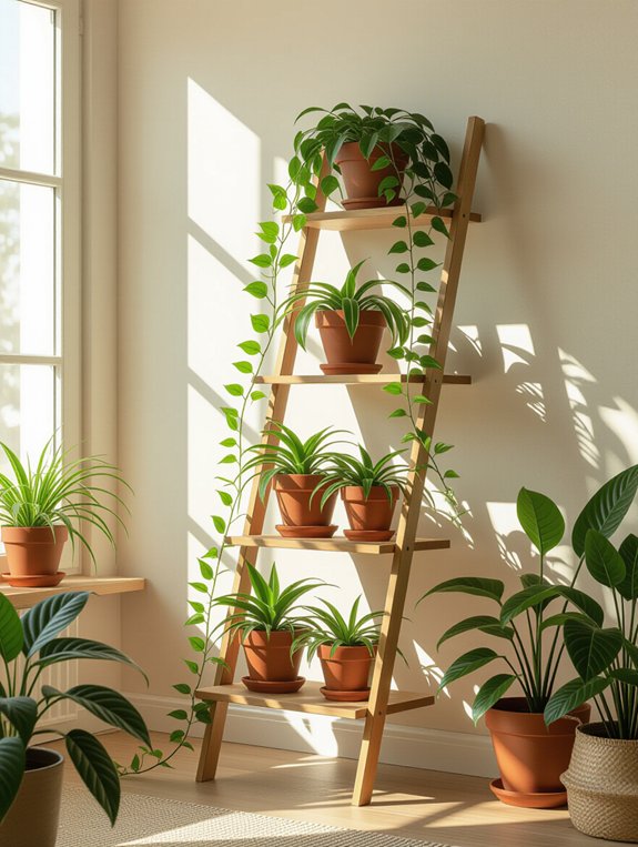 stylish vertical plant display