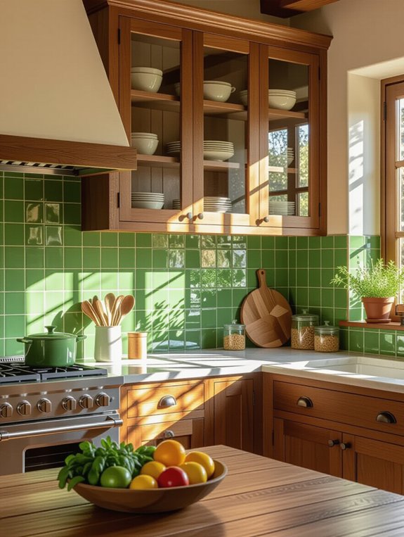 subtle chartreuse kitchen highlights