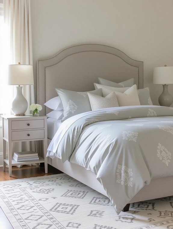 subtle patterned gray textiles