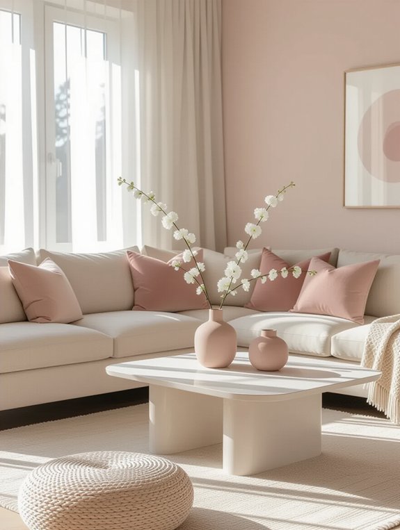 subtle pink home accents