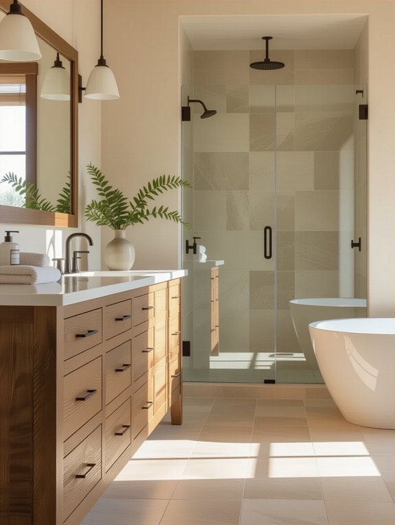 textured wood and glass