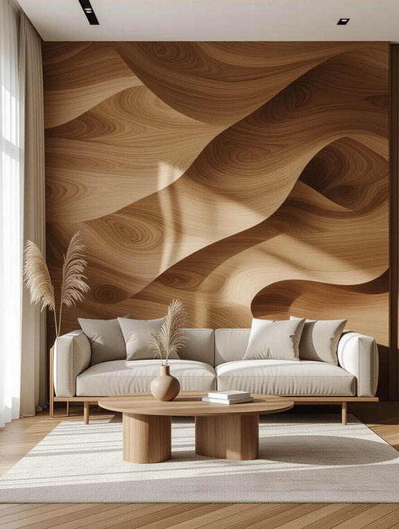 textured wooden wall panels