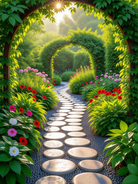 tranquil gravel garden paths
