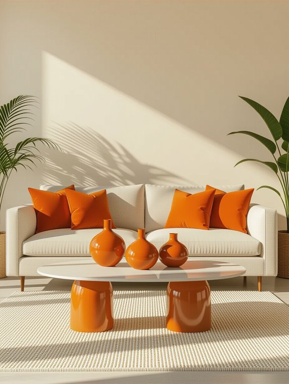 transformative decorative orange vases