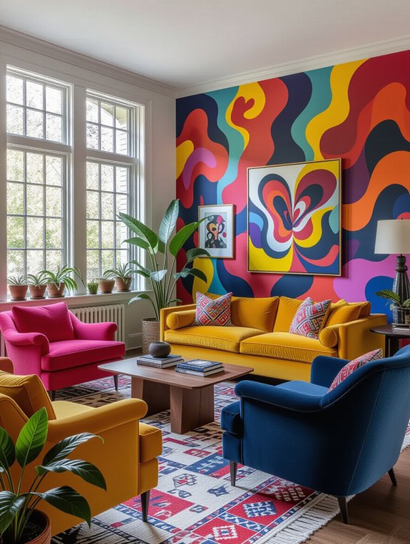 transformative living room murals